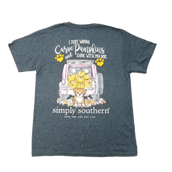 I Just Wanna Carve Pumpkins Hang With My Dog Shirt - Picture 2 of 4